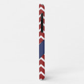 Trendy Red White Chevron Blue Case-Mate iPhone Case (Achterkant/links)