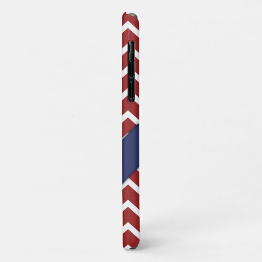 Trendy Red White Chevron Blue Case-Mate iPhone Case (Achterkant/links)