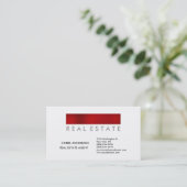 Trendy Red White Creative Agent Visitekaartje (Staand voorkant)