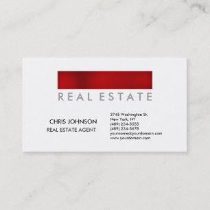 Trendy Red White Creative Agent Visitekaartje