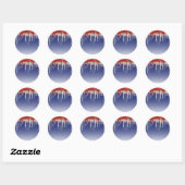 Trendy Red White en Blue Glitter Drivers Ronde Sticker (Vel)