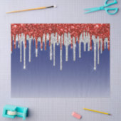 Trendy Red White en Blue Glitter Drivers Tissuepapier (Craft)