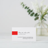 Trendy Red White Minimalist Script Visitekaartje (Staand voorkant)