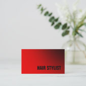 Trendy Red White Modern Hair Stylist Visitekaartje (Staand voorkant)