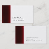 Trendy Red White Plain Stylish Visitekaartje (Voorkant / Achterkant)