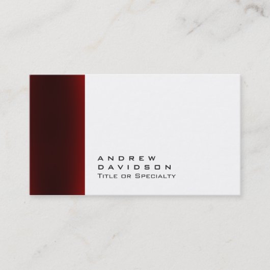 Trendy Red White Plain Stylish Visitekaartje (Voorkant)