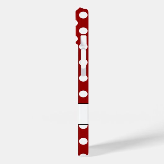 Trendy Red White polka dots Monogram Case-Mate iPhone Case (Achterkant / Links)