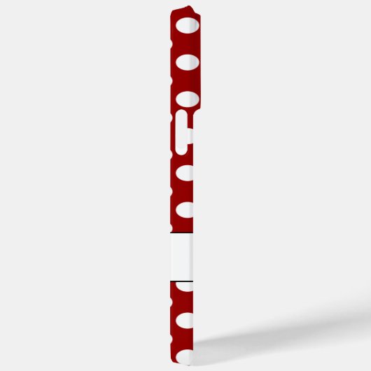Trendy Red White polka dots patroon Monogram Case-Mate iPhone Case (Achterkant / Rechts)
