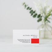Trendy Red White Professional Visitekaartje (Staand voorkant)