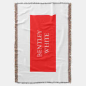 Trendy Red White, stijlvol, eenvoudig Jouw naam Deken (Voorkant Verticaal)