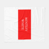 Trendy Red White, stijlvol, eenvoudig Jouw naam Fleece Deken (Voorkant (Horizontaal))