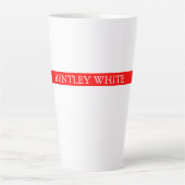 Trendy Red White, stijlvol, eenvoudig Jouw naam Latte Mok (Voorkant)