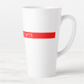 Trendy Red White, stijlvol, eenvoudig Jouw naam Latte Mok (Rechts)