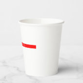 Trendy Red White, stijlvol, eenvoudig Jouw naam Papieren Bekers (Links)