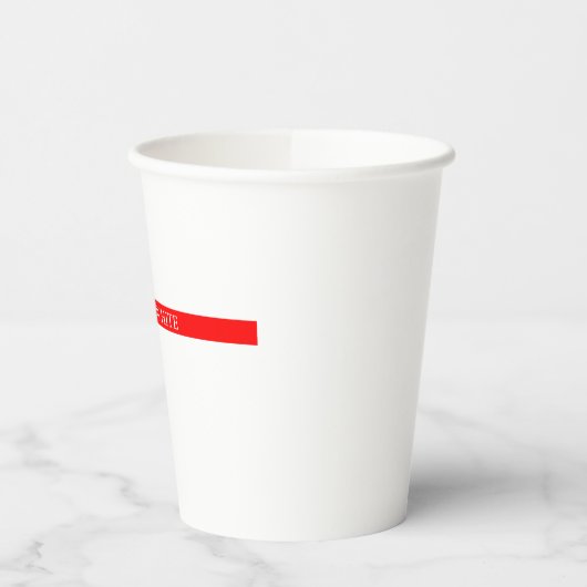 Trendy Red White, stijlvol, eenvoudig Jouw naam Papieren Bekers (Links)