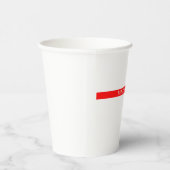 Trendy Red White, stijlvol, eenvoudig Jouw naam Papieren Bekers (Rechts)