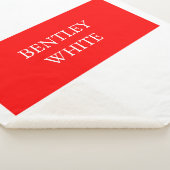 Trendy Red White, stijlvol, eenvoudig Jouw naam Sherpa Deken (3/4)