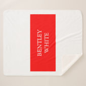 Trendy Red White, stijlvol, eenvoudig Jouw naam Sherpa Deken (Voorkant (horizontaal))