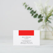 Trendy Red White Stylish Professional Visitekaartje (Staand voorkant)