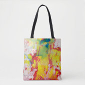 Trendy Red Yellow Blue Green Modern Abstract Tote Bag (Voorkant)