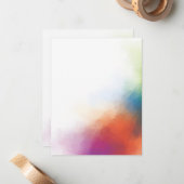 Trendy Red Yellow Blue Paars Green Abstracte Art Notitiekaartje (Voorkant / Achterkant in situ)