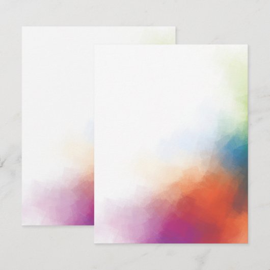 Trendy Red Yellow Blue Paars Green Abstracte Art Notitiekaartje (Voorkant / Achterkant)
