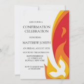 Trendy Red Yellow Dove Fire Bevestiging Kaart (Voorkant)