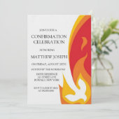 Trendy Red Yellow Dove Fire Bevestiging Kaart (Staand voorkant)