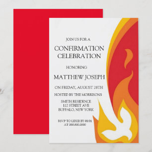 Trendy Red Yellow Dove Fire Bevestiging Kaart