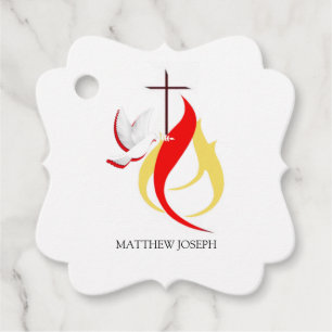 Trendy Red Yellow Dove Fire Bevestiging op maat Bedankjes Labels