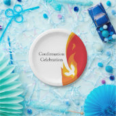 Trendy Red Yellow Fire and Dove Bevestiging Papieren Bordje (Feest)