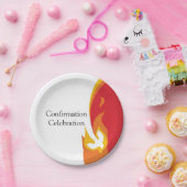 Trendy Red Yellow Fire and Dove Bevestiging Papieren Bordje (Feest)