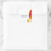 Trendy Red Yellow Fire and Dove Bevestiging Vierkante Sticker (Tas)