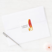 Trendy Red Yellow Fire and Dove Bevestiging Vierkante Sticker (Envelop)