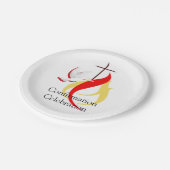 Trendy Red Yellow Fire and Dove Cross bevestiging Papieren Bordje (Gekanteld)