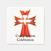 Trendy Red Yellow Fire Cross Dove Bevestiging Nap Servet (Voorkant)