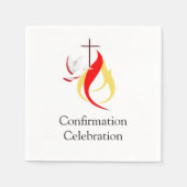 Trendy Red Yellow Fire Cross Dove Bevestiging Servet (Voorkant)