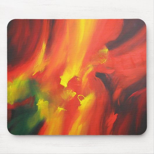 Trendy Red Yellow Green Sjabloon Moderne Abstracte Muismat (Voorkant)