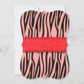 Trendy Red Zabra Print Bachelorette Party Kaart (Achterkant)