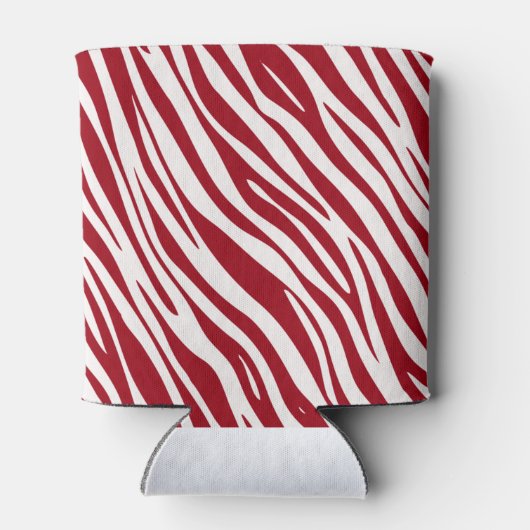 Trendy Red Zebra Animal Sripes Blikjeskoeler (Achterkant)