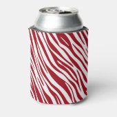 Trendy Red Zebra Animal Sripes Blikjeskoeler (Blikje Achterkant)