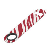 Trendy Red Zebra Animal Sripes Speed Flessenopener (Voorkant Gekanteld)