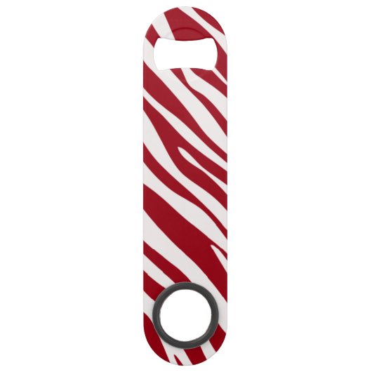 Trendy Red Zebra Animal Sripes Speed Flessenopener (Voorkant)
