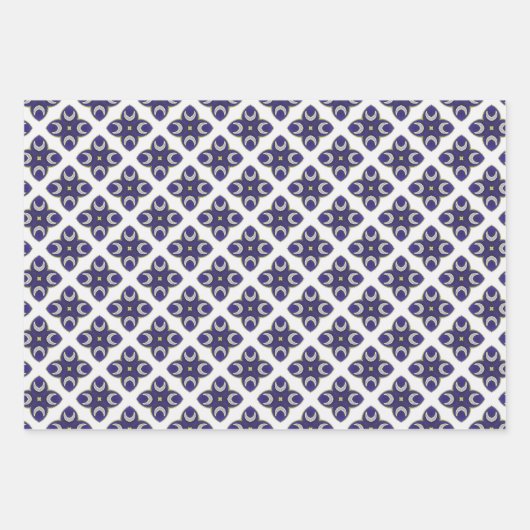 Trendy Regal blauw en Goud Luxe Inpakpapier Vel (Voorkant 2)