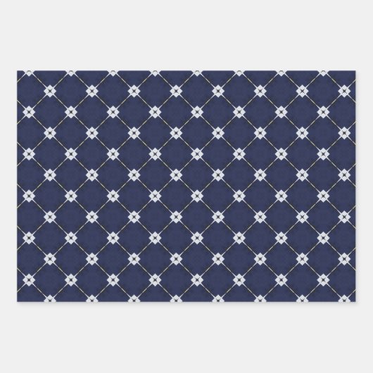 Trendy Regal blauw en Goud Luxe Inpakpapier Vel (Voorkant)