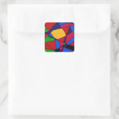 Trendy regenboog abstracte kunst cadeauaccessoires vierkante sticker (Tas)
