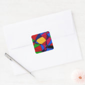 Trendy regenboog abstracte kunst cadeauaccessoires vierkante sticker (Envelop)