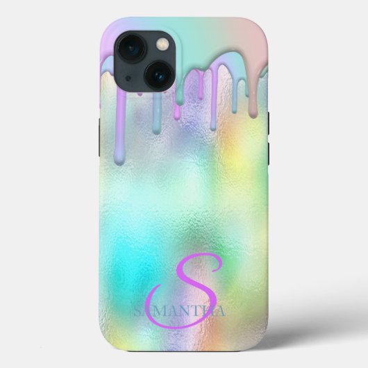 Trendy Regenboog Drips Holografisch Case-Mate iPhone Case (Achterkant)
