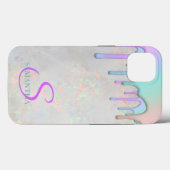 Trendy Regenboog Drips Holografisch Opal Case-Mate iPhone Case (Achterkant (horizontaal))
