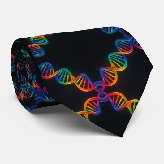 Trendy Regenboog Dubbele Helix DNA Das (Opgerold)